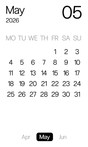 Calendar | May 2026 | minimalistic