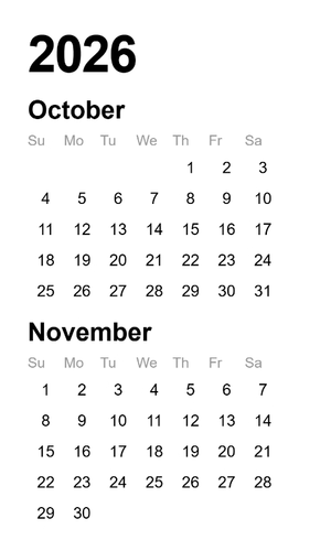 Calendar 2026 Oct-Nov