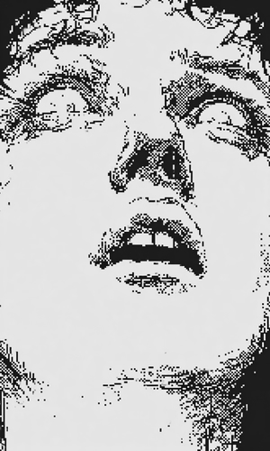 closeup woman face bit