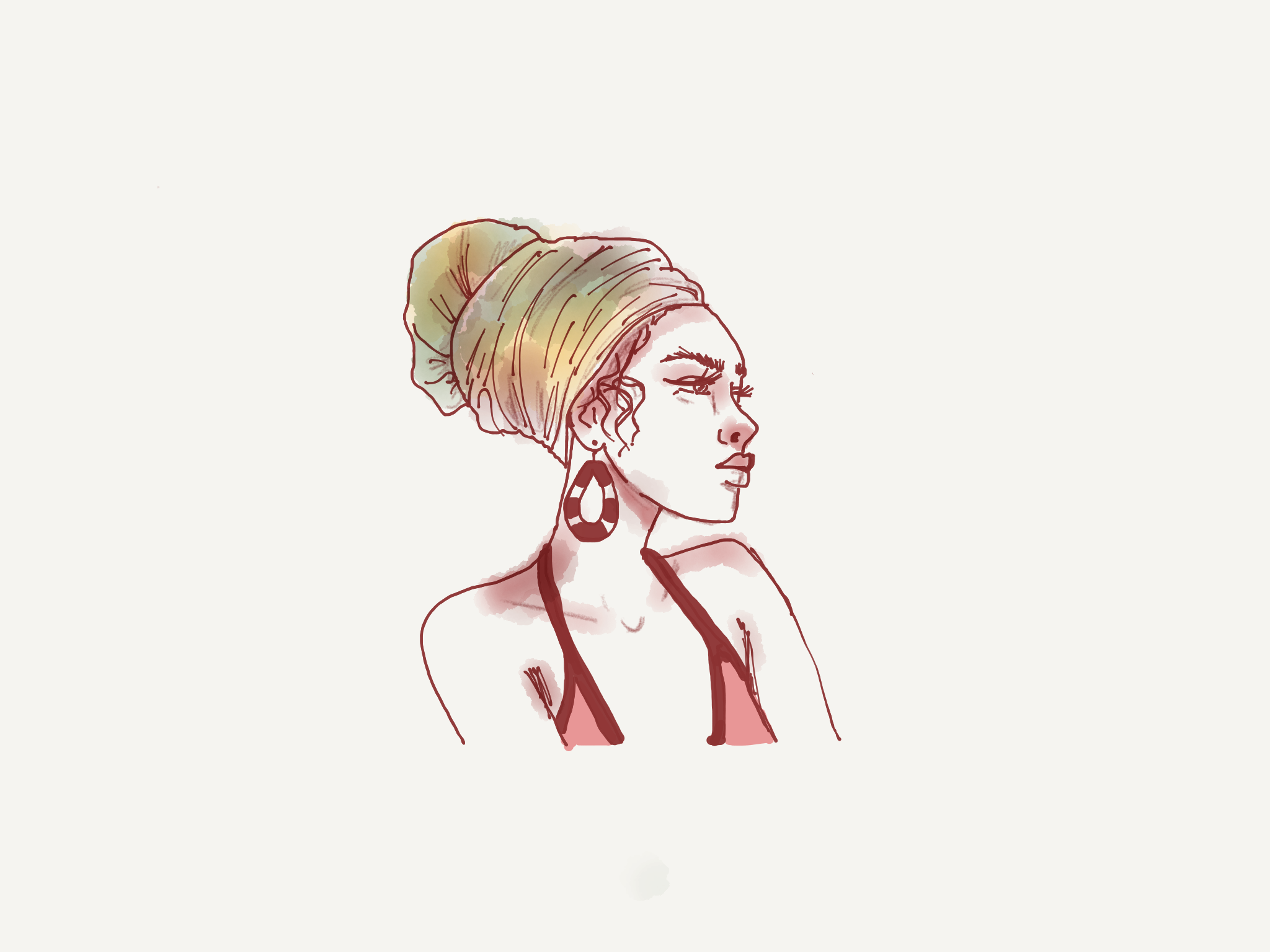 line art face
