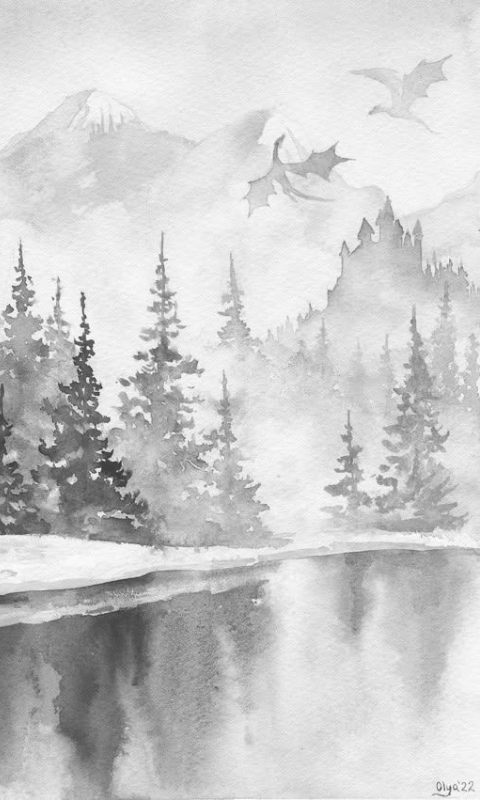 Dragons flying above a forest