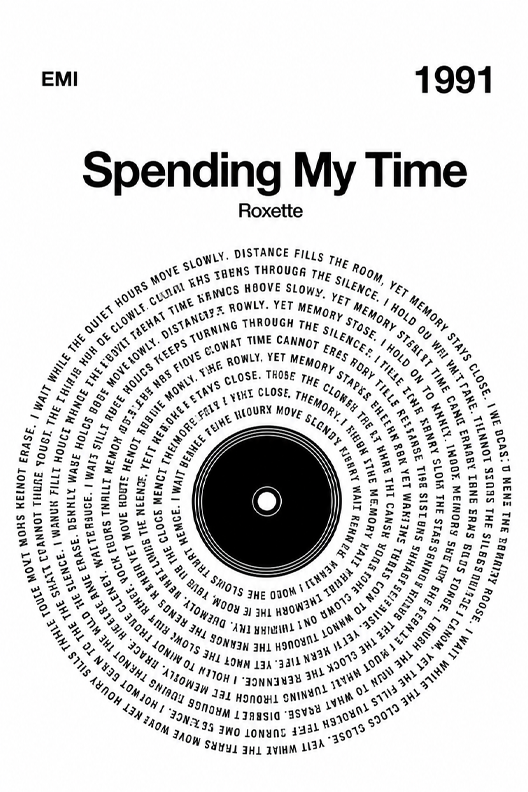 spending my time vinyl song design