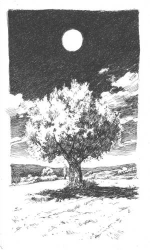 tree and moon
