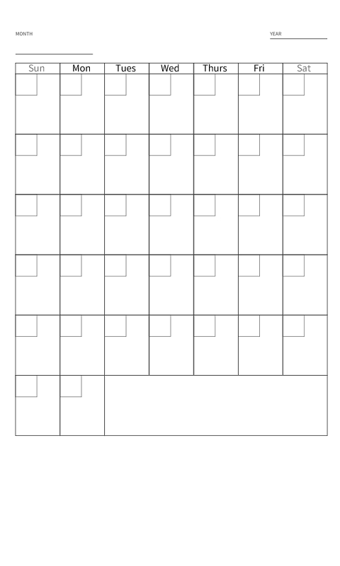 Blank Calender