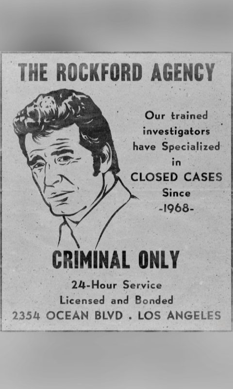 Rockford files newspaper ad
