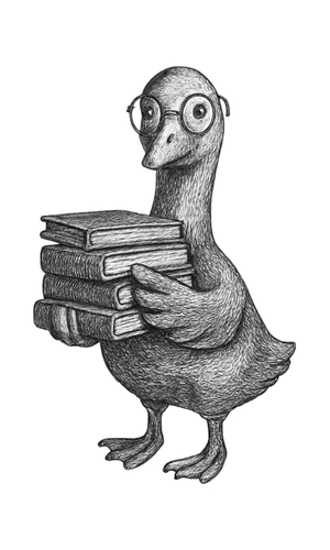 Silly Goose with Books