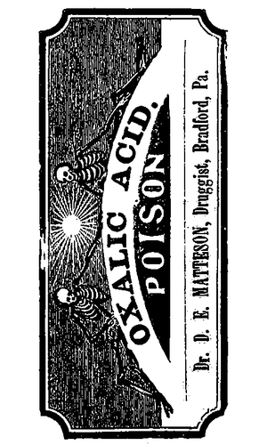 Vintage Oxalic Acid Label