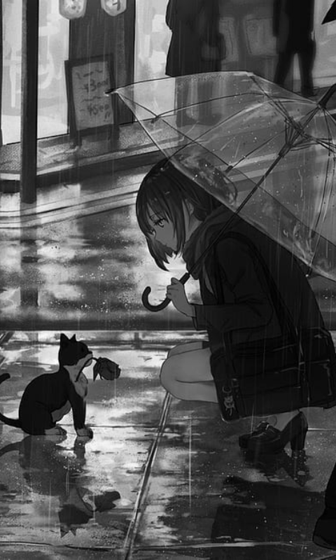 girl and cat