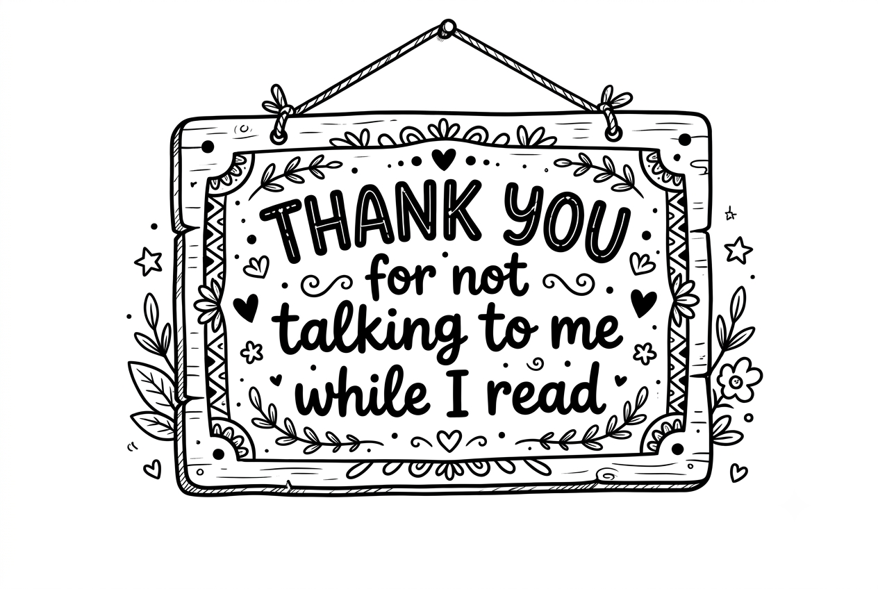Thank You For Not Talking To Me While I Read