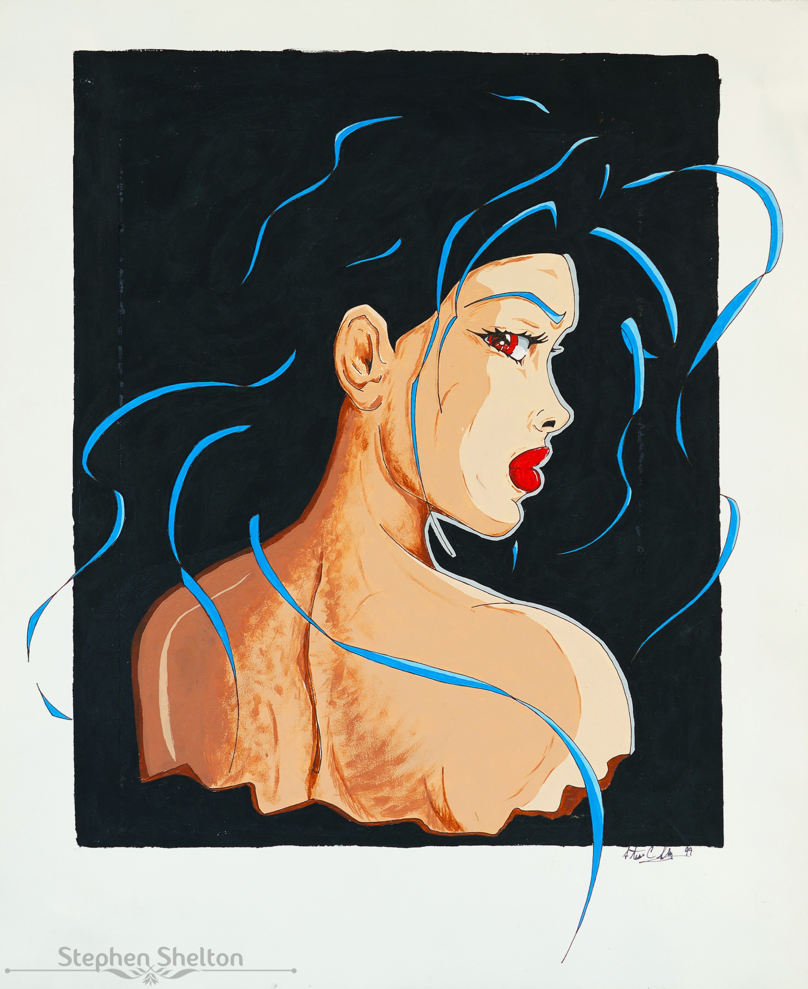 Lady in blue